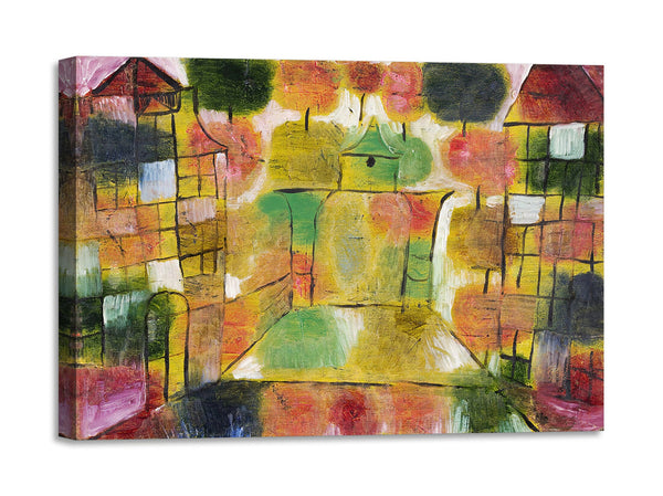 Quadro Stampa su Tela con Telaio in Legno Paul Klee - Tree and Architecture–Rhythms