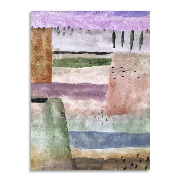 Quadro Stampa su Tela con Telaio in Legno Paul Klee - Landscape with Poplars