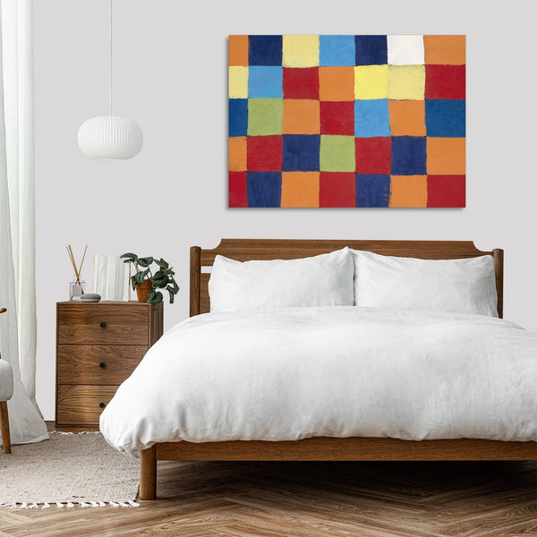 Quadro Stampa su Tela con Telaio in Legno Paul Klee - “Qu 1” color chart