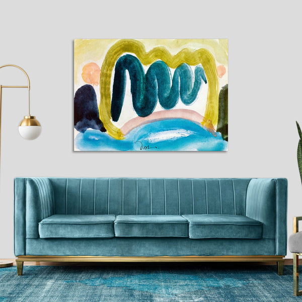 Quadro Stampa su Tela con Telaio in Legno Arthur Dove - Pond in Sunlight