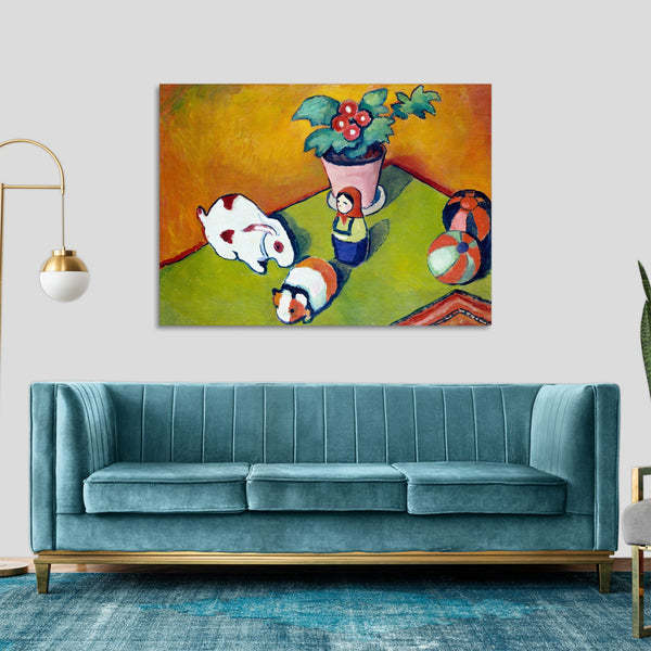 Quadro Stampa su Tela con Telaio in Legno August Macke - Little Walter’s Toys
