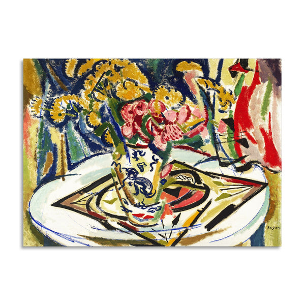 Quadro Stampa su Tela con Telaio in Legno Henry Lyman Sayen - Flowers