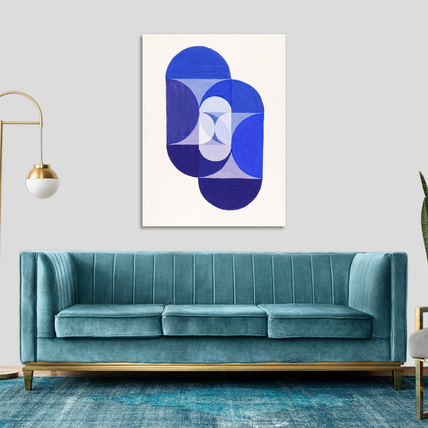 Quadro Stampa su Tela con Telaio in Legno Joseph Schillinger - Key Blue