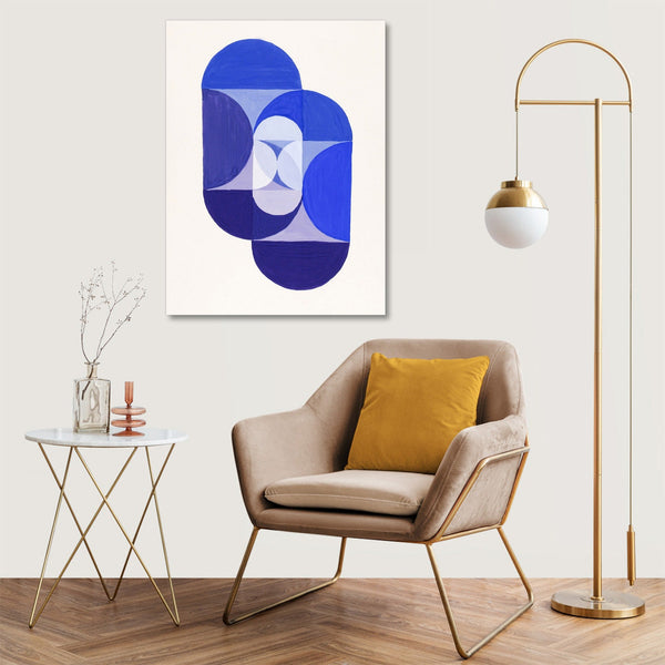 Quadro Stampa su Tela con Telaio in Legno Joseph Schillinger - Key Blue