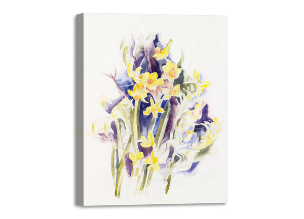 Quadro Stampa su Tela con Telaio in Legno Charles Demuth - Small Daffodils