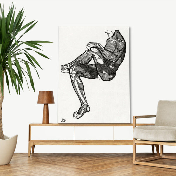 Quadro Stampa su Tela con Telaio in Legno Reijer Stolk - Anatomical study of a man’s leg and arm muscles