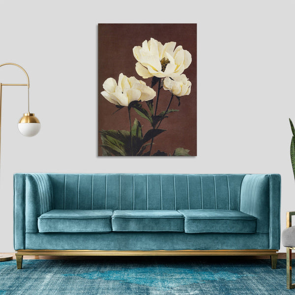 Quadro Stampa su Tela con Telaio in Legno Kazumasa Ogawa - Peony