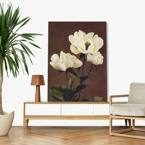 Quadro Stampa su Tela con Telaio in Legno Kazumasa Ogawa - Peony