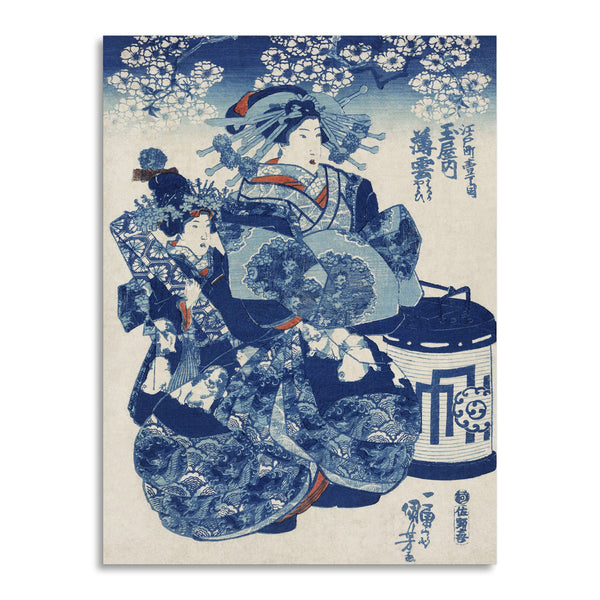 Quadro Stampa su Tela con Telaio in Legno Utagawa Kuniyoshi - Tamaya uchi Usugumo