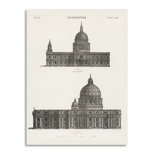 Quadro Stampa su Tela con Telaio in Legno Architecture: St. Paul and St. Peters