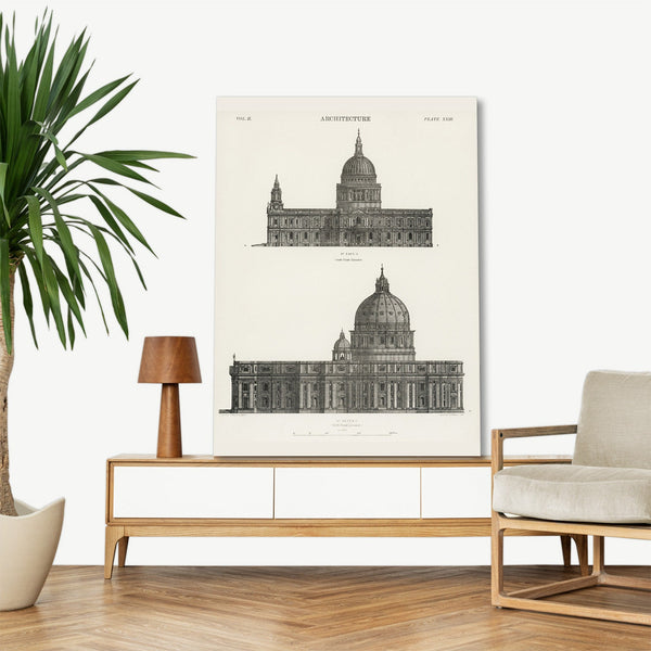 Quadro Stampa su Tela con Telaio in Legno Architecture: St. Paul and St. Peters