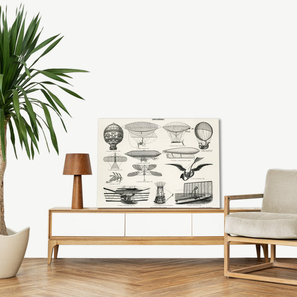 Quadro Stampa su Tela con Telaio in Legno Air Navigation