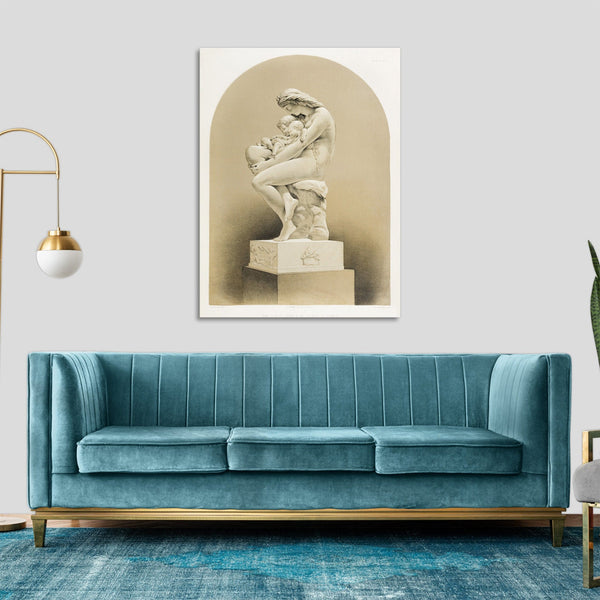 Quadro Stampa su Tela con Telaio in Legno Matthew Digby wyatt - The first cradle