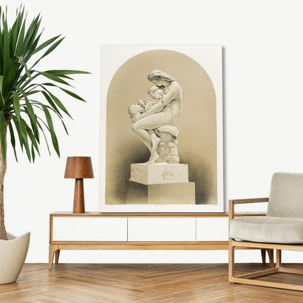 Quadro Stampa su Tela con Telaio in Legno Matthew Digby wyatt - The first cradle