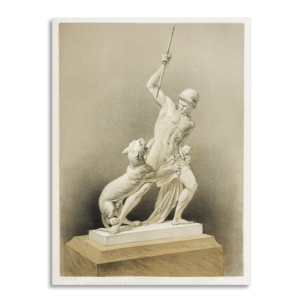 Quadro Stampa su Tela con Telaio in Legno Matthew Digby wyatt - The hunter fighting with the panther