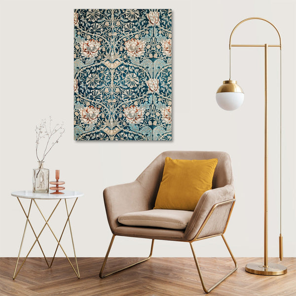 Quadro Stampa su Tela con Telaio in Legno William Morris - Honeysuckle