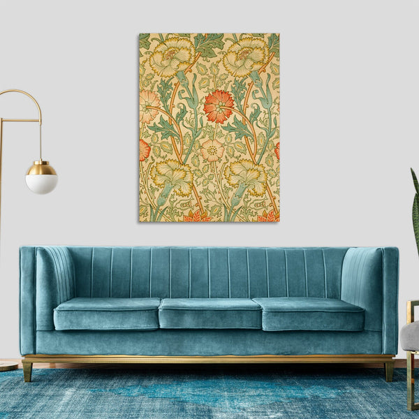 Quadro Stampa su Tela con Telaio in Legno William Morris - Pink and Rose