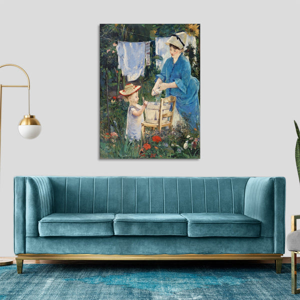 Quadro Stampa su Tela con Telaio in Legno Edouadr Manet - Laundry