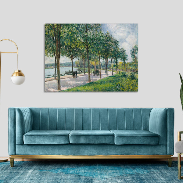 Quadro Stampa su Tela con Telaio in Legno Alfred Sisley - Alley of Chestnut Trees