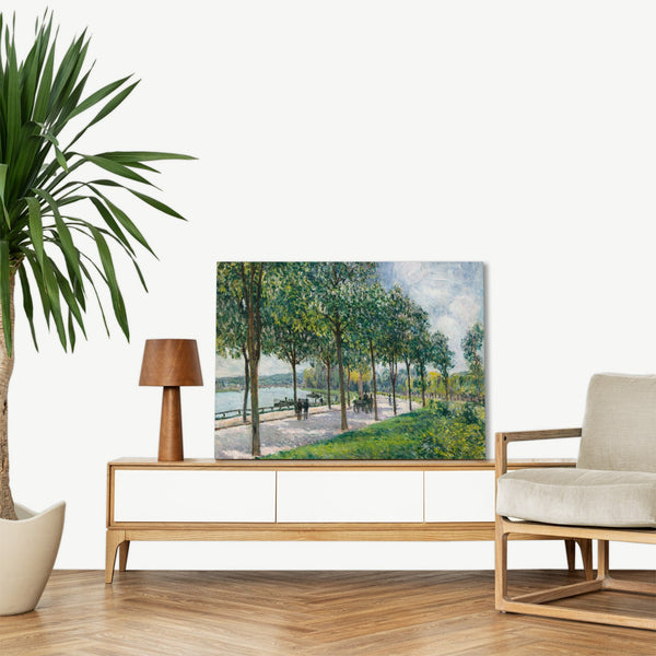 Quadro Stampa su Tela con Telaio in Legno Alfred Sisley - Alley of Chestnut Trees