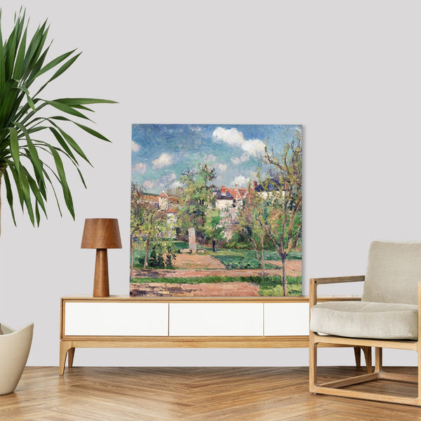 Quadro Stampa su Tela con Telaio in Legno Camille Pissarro - The Garden in the sun, Pontoise