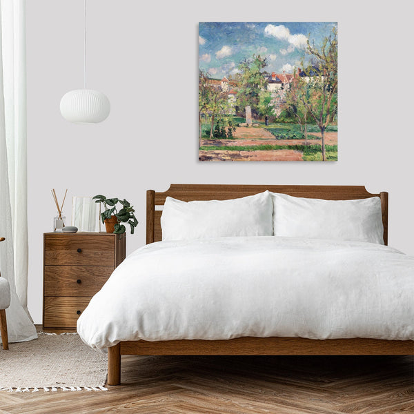 Quadro Stampa su Tela con Telaio in Legno Camille Pissarro - The Garden in the sun, Pontoise