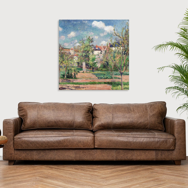 Quadro Stampa su Tela con Telaio in Legno Camille Pissarro - The Garden in the sun, Pontoise