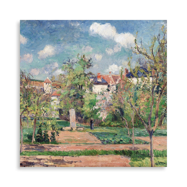 Quadro Stampa su Tela con Telaio in Legno Camille Pissarro - The Garden in the sun, Pontoise