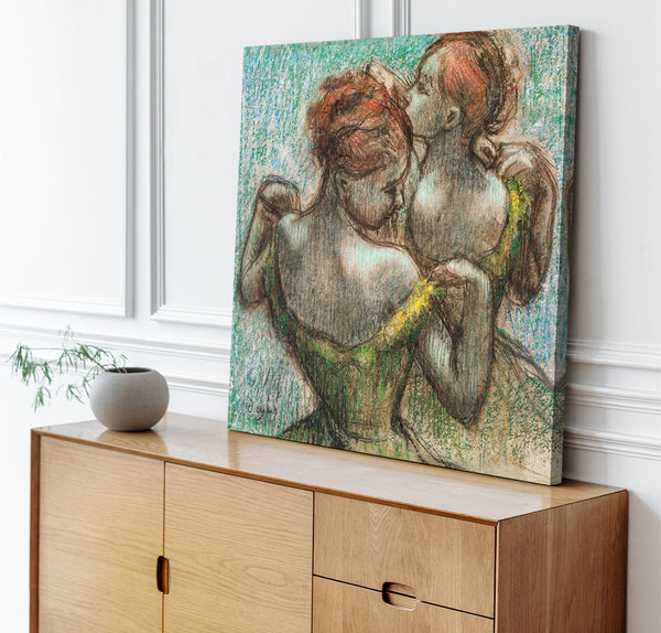 Quadro Stampa su Tela con Telaio in Legno Edgar Degas - Two Dancers
