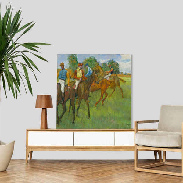 Quadro Stampa su Tela con Telaio in Legno Edgar Degas - Before the Race