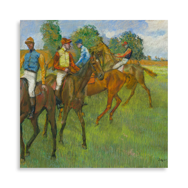 Quadro Stampa su Tela con Telaio in Legno Edgar Degas - Before the Race