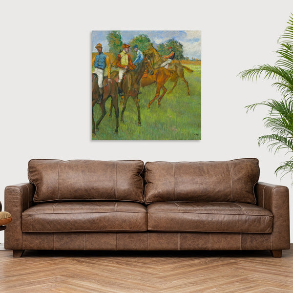 Quadro Stampa su Tela con Telaio in Legno Edgar Degas - Before the Race