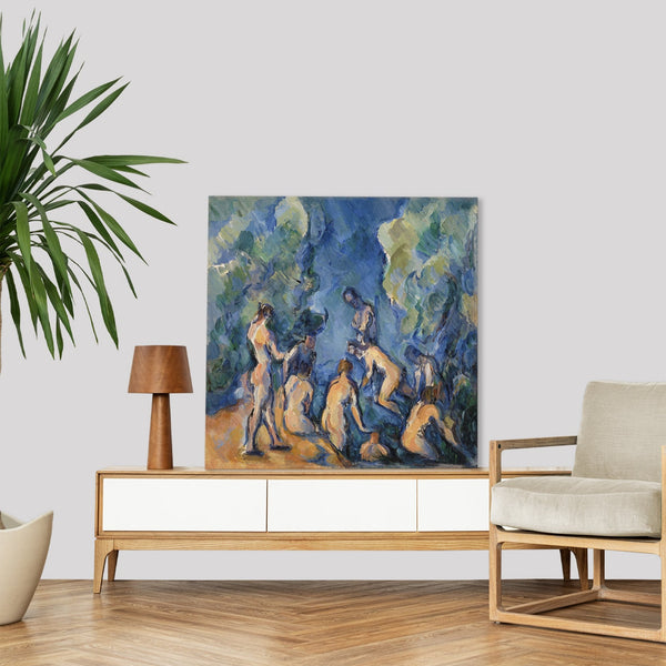Quadro Stampa su Tela con Telaio in Legno Paul Cezanne - Bathers