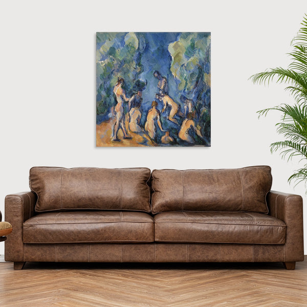 Quadro Stampa su Tela con Telaio in Legno Paul Cezanne - Bathers