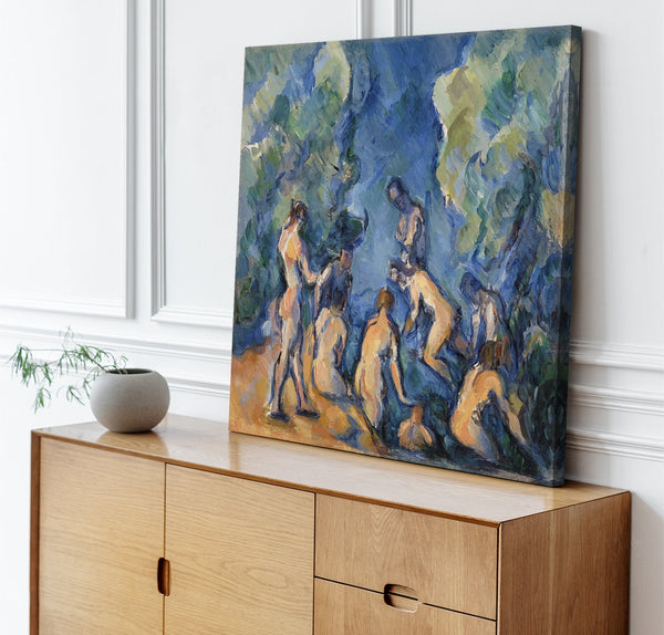 Quadro Stampa su Tela con Telaio in Legno Paul Cezanne - Bathers