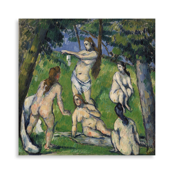 Quadro Stampa su Tela con Telaio in Legno Paul Cezanne - Five Bathers