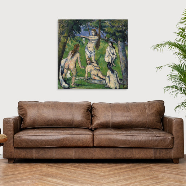 Quadro Stampa su Tela con Telaio in Legno Paul Cezanne - Five Bathers