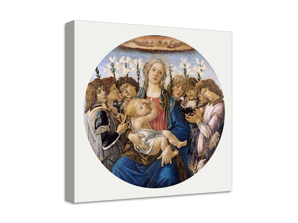 Quadro Stampa su Tela con Telaio in Legno Sandro Botticelli - Mary with the Child and Singing Angels