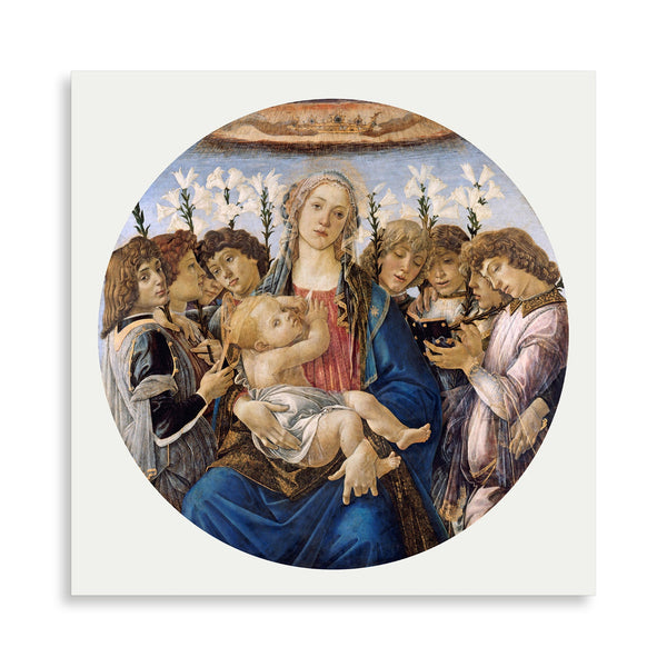 Quadro Stampa su Tela con Telaio in Legno Sandro Botticelli - Mary with the Child and Singing Angels