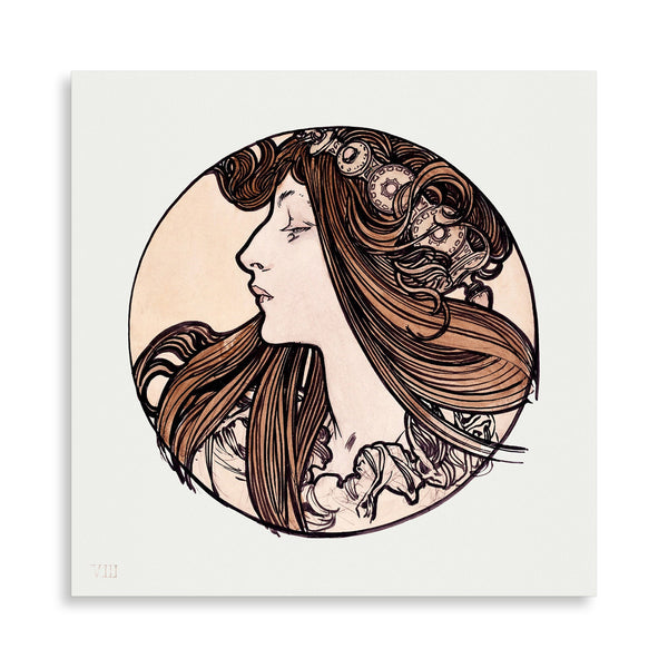 Quadro Stampa su Tela con Telaio in Legno Alphonse Mucha - Stained glass window for the facade of the Fouquet boutique