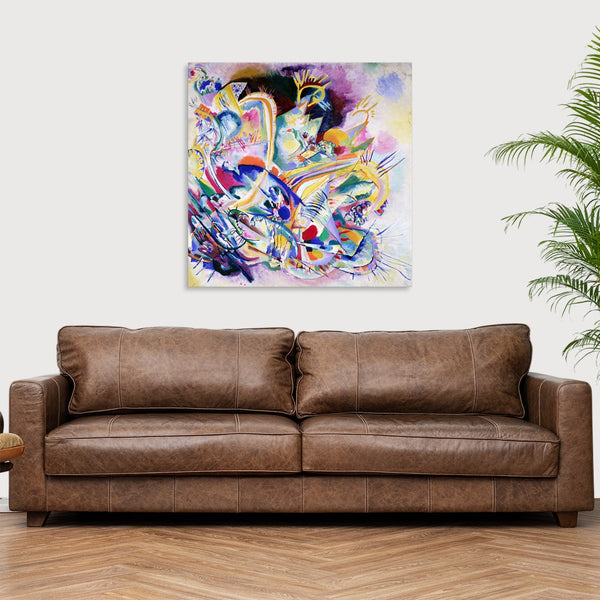 Quadro Stampa su Tela con Telaio in Legno Wassily Kandinsky - Improvisation Painting