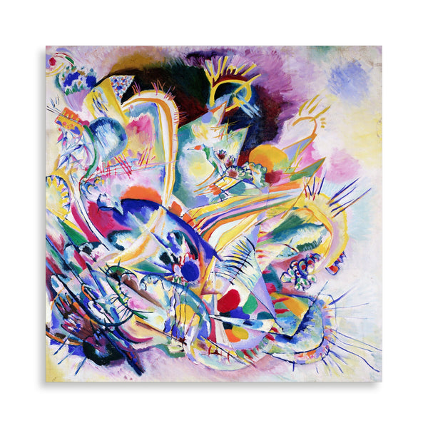 Quadro Stampa su Tela con Telaio in Legno Wassily Kandinsky - Improvisation Painting