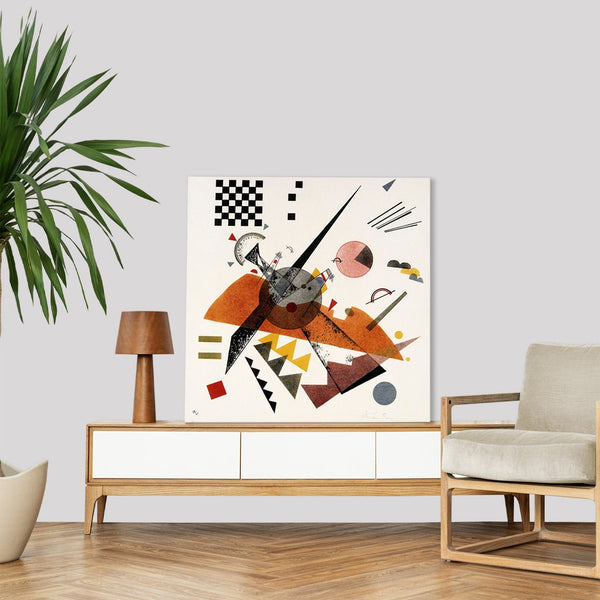 Quadro Stampa su Tela con Telaio in Legno Wassily Kandinsky - Orange