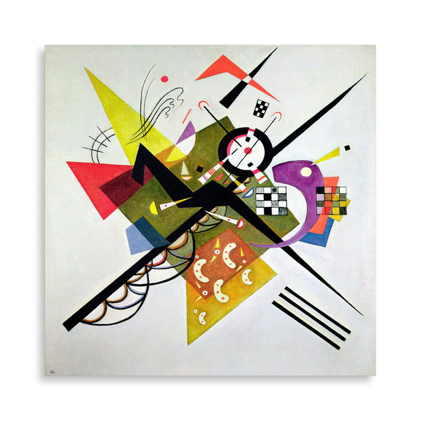 Quadro Stampa su Tela con Telaio in Legno Wassily Kandinsky - On White II