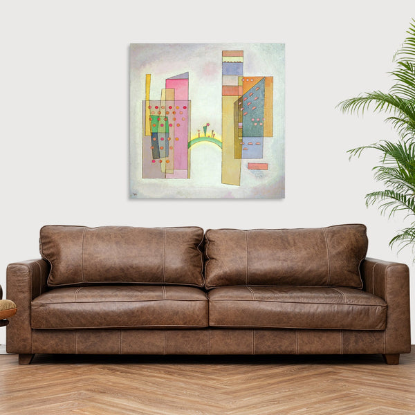 Quadro Stampa su Tela con Telaio in Legno Wassily Kandinsky - The Bridge