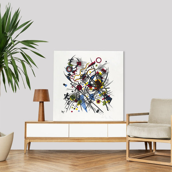 Quadro Stampa su Tela con Telaio in Legno Wassily Kandinsky - Untitled