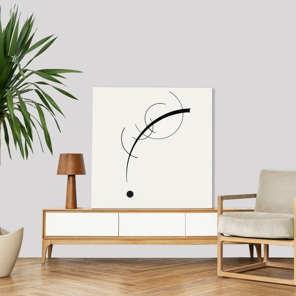 Quadro Stampa su Tela con Telaio in Legno Wassily Kandinsky - Accompanying Sound of Geometric Curves