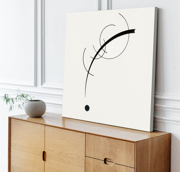 Quadro Stampa su Tela con Telaio in Legno Wassily Kandinsky - Accompanying Sound of Geometric Curves
