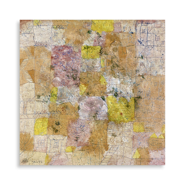 Quadro Stampa su Tela con Telaio in Legno Paul Klee - Garden city