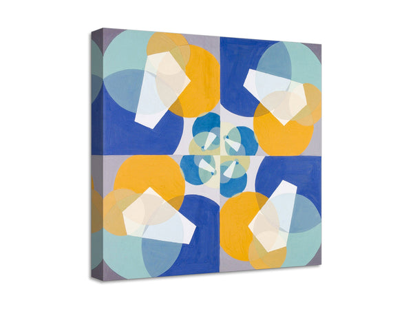 Quadro Stampa su Tela con Telaio in Legno Joseph Schillinger - Green Squares